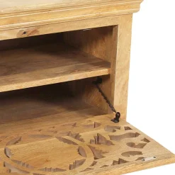 Wohnen Schuhbank aus Mangoholz Sandfarben - Runiasa