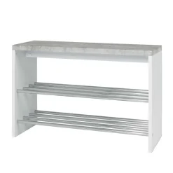 Wohnen Schuhbank in Beton Dekor & Weiß - Elbe