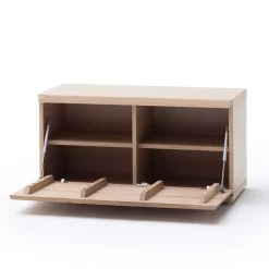 Wohnen Schuhbank in Eiche Bianco & Grau - Arkadiuz