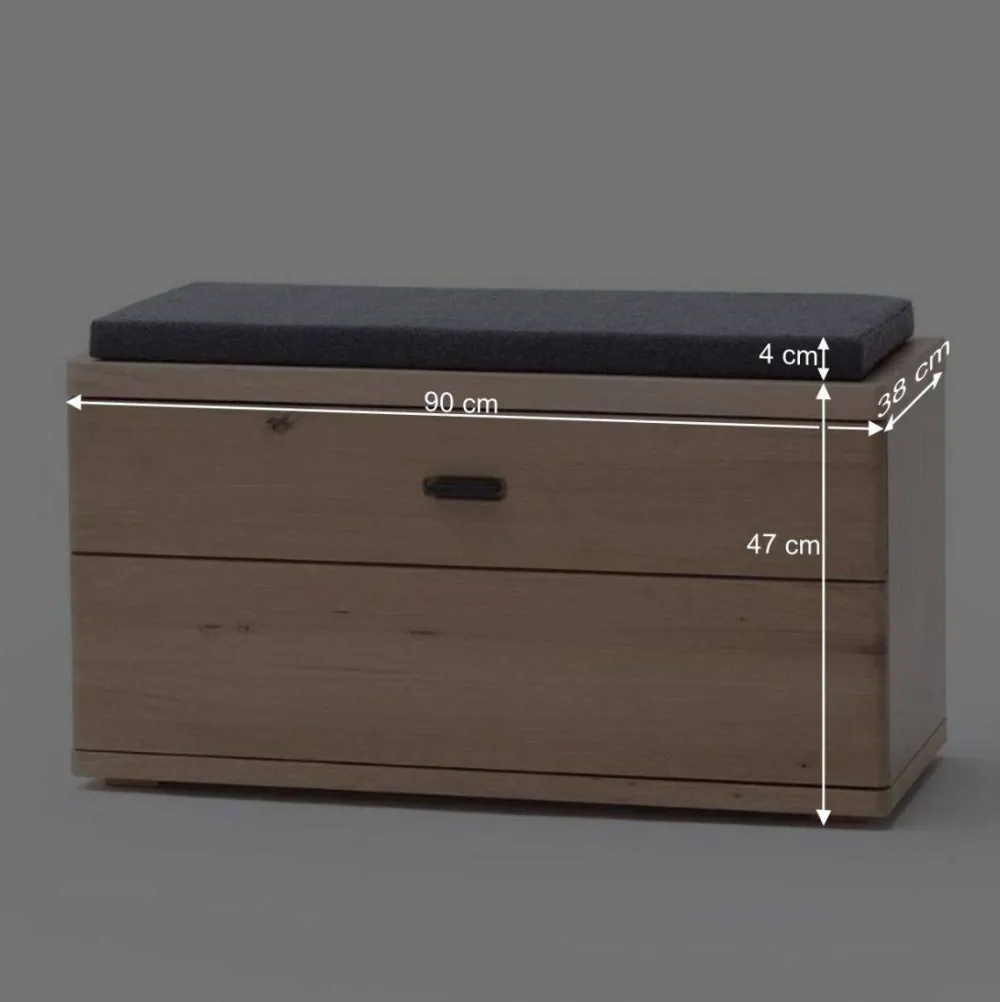 Wohnen Schuhbank in Eiche Bianco & Grau - Arkadiuz