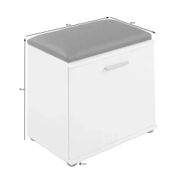 Wohnen Schuhschränke*Schuhbank in Weiß mit Schwarz - Massa