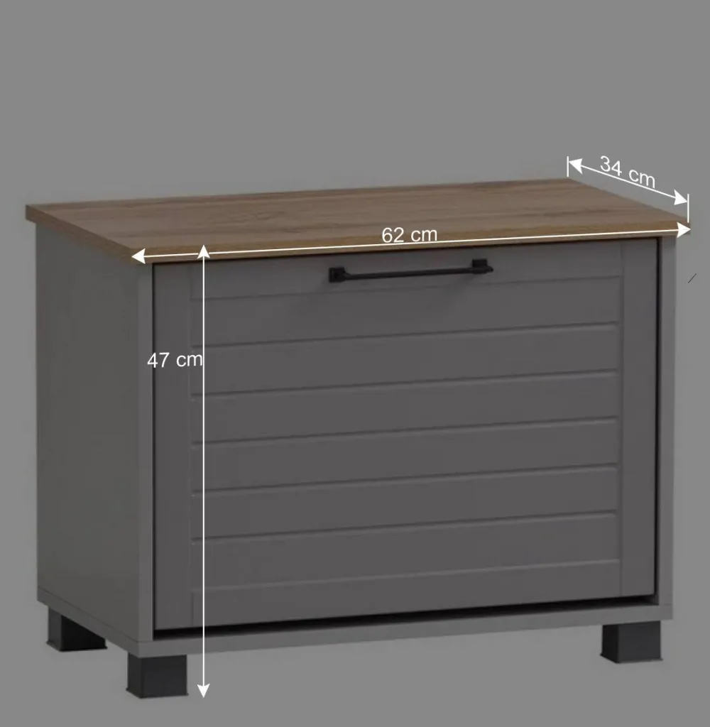 Wohnen Schuhschränke*Schuhbank mit Klappe in Platingrau & Eiche - Benja