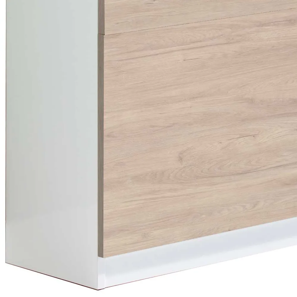 Wohnen Schuhschränke*Schuhklappenschrank in Weiß & Eiche Bianco - Nicalo