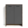 Wohnen Schuh-Kommode in Anthrazit und Altholz NB - Oktaria