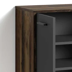 Wohnen Schuh-Kommode in Anthrazit und Altholz NB - Oktaria