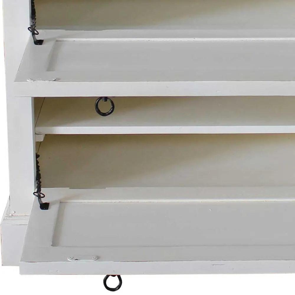 Wohnen Vintage Möbel|Schuhschränke*Schuhkommode in Weiß mit Antik Finish - Wittgenstein