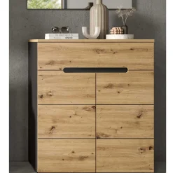 Wohnen Schuhkommode in Wildeiche mit Grau - Norja