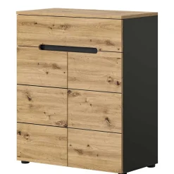 Wohnen Schuhkommode in Wildeiche mit Grau - Norja