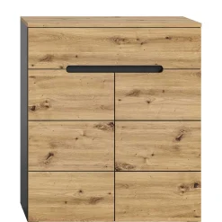 Wohnen Schuhkommode in Wildeiche mit Grau - Norja