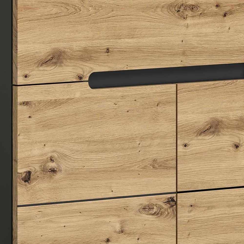 Wohnen Schuhkommode in Wildeiche mit Grau - Norja