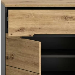 Wohnen Schuhkommode in Wildeiche mit Grau - Norja