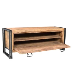 Wohnen Schuhschränke*Schuhkommode Mendoza aus Akazie Massivholz und Metall