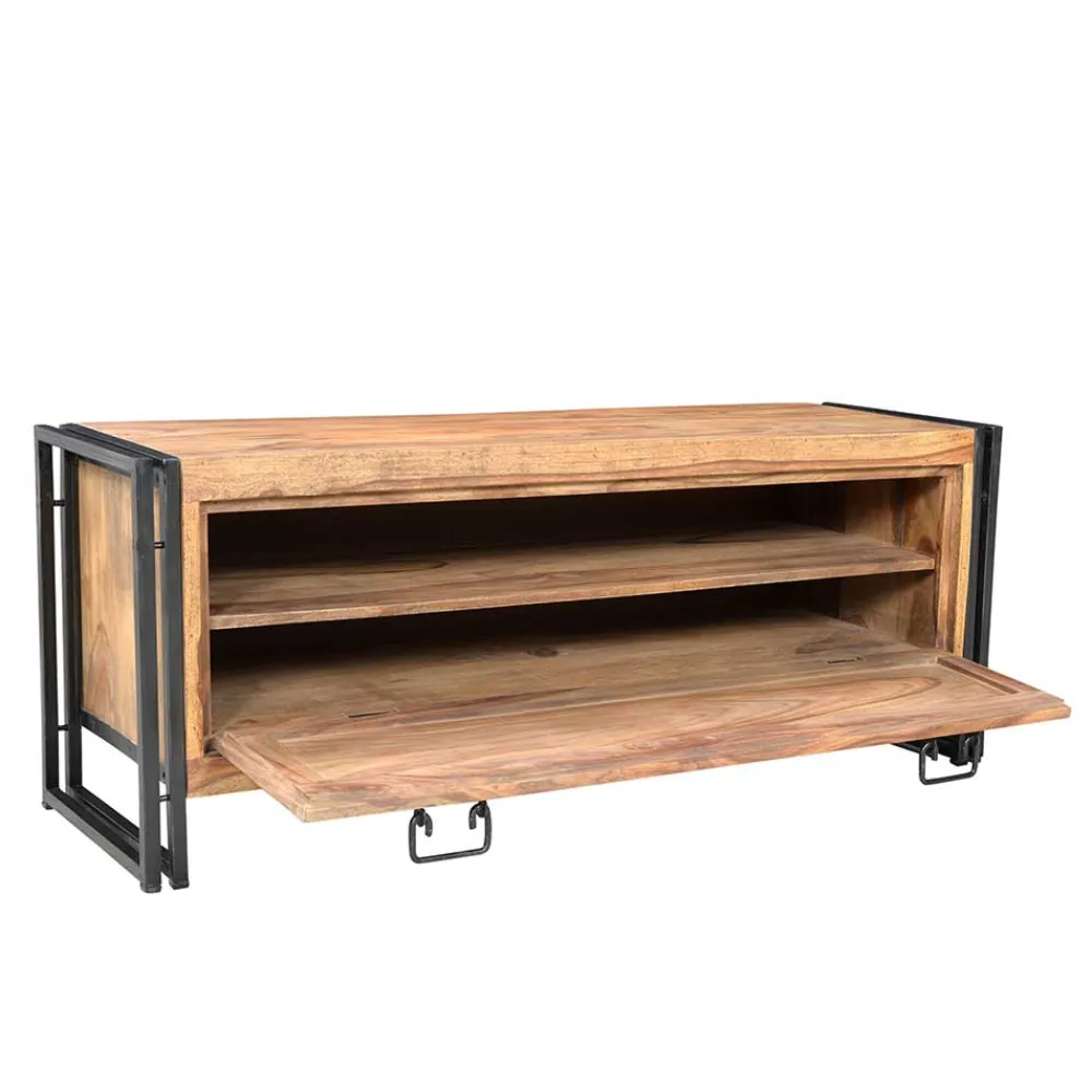 Wohnen Schuhschränke*Schuhkommode Mendoza aus Akazie Massivholz und Metall