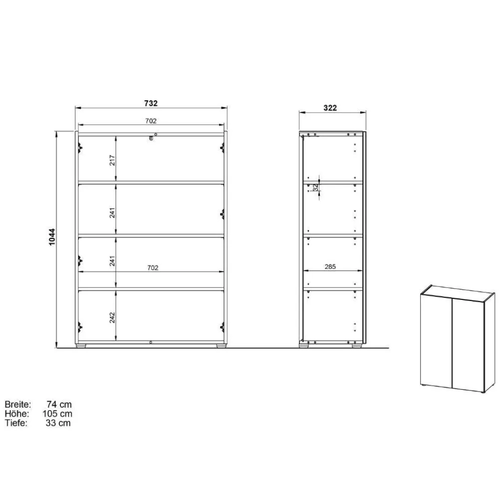 Wohnen Schuhkommode und Wandspiegel Set - Cooking (zweiteilig)