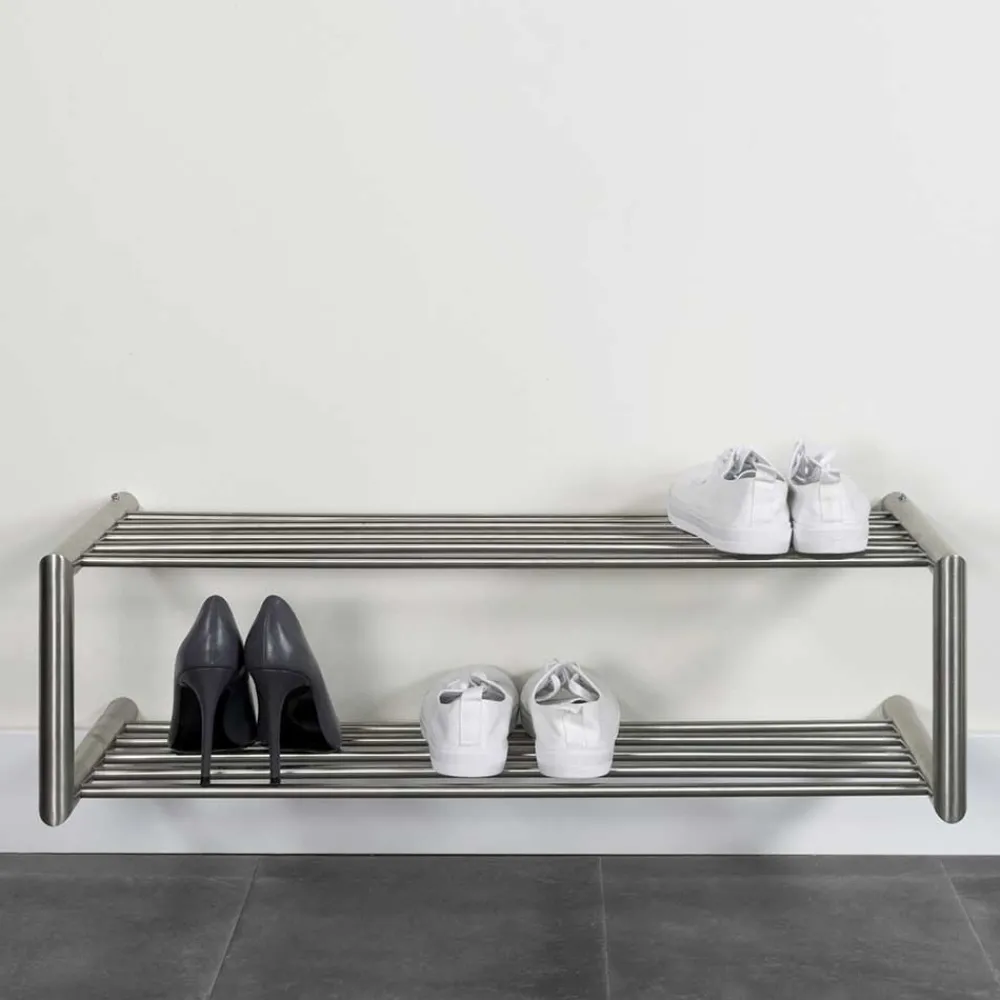 Wohnen Schuhregal für die Wandmontage aus Edelstahl - Sipano