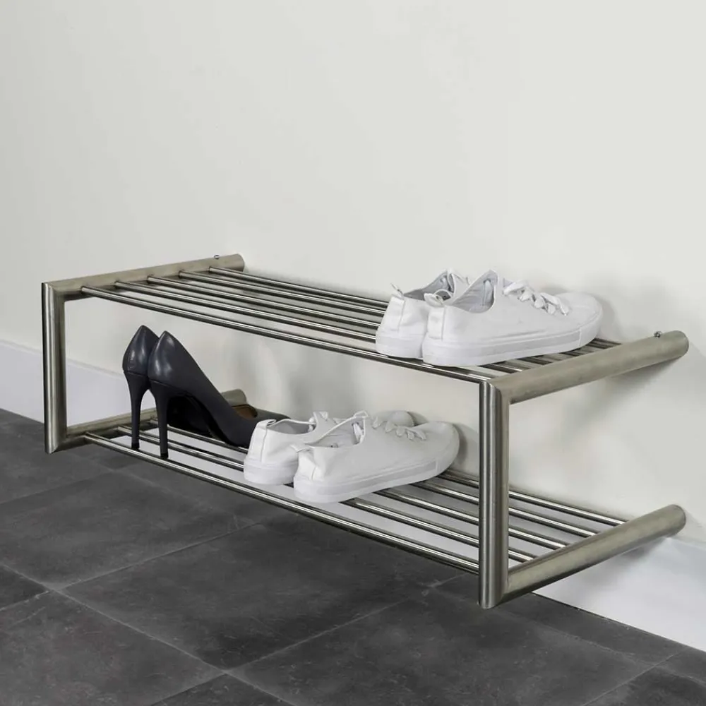 Wohnen Schuhregal für die Wandmontage aus Edelstahl - Sipano