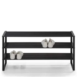 Wohnen Schuhregal mit 3 Böden in Schwarz - Satroni