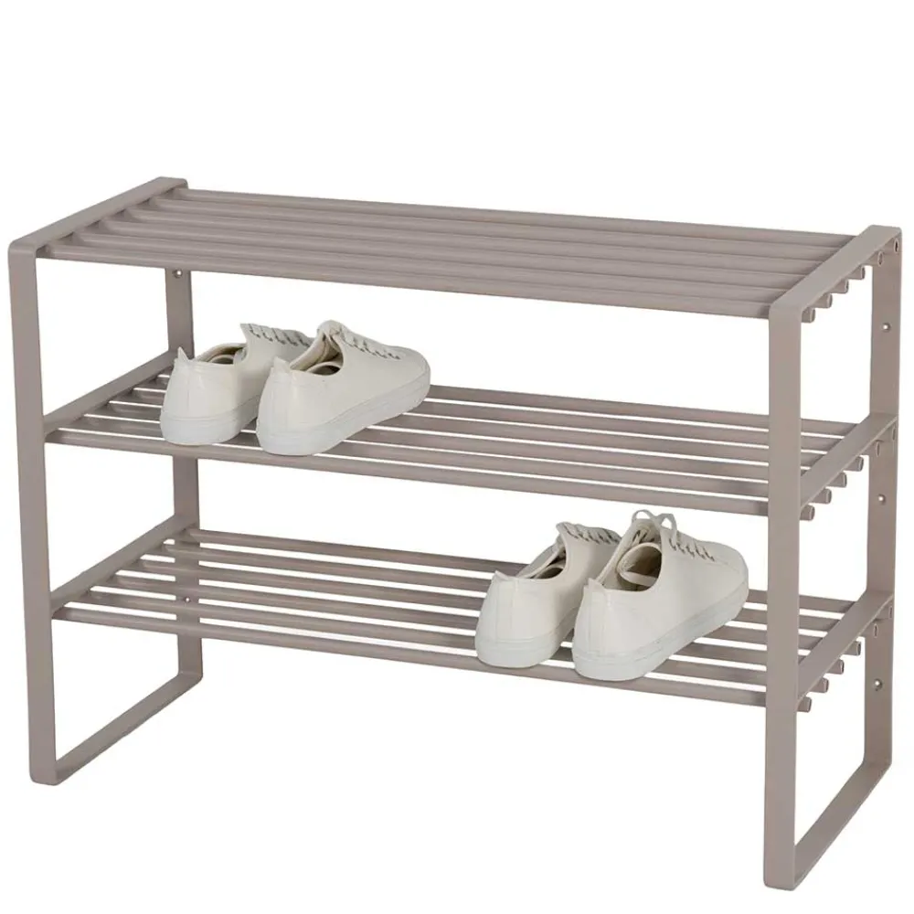 Wohnen Schuhschränke*Schuhregal mit drei Ablagen in Taupe - Cayman