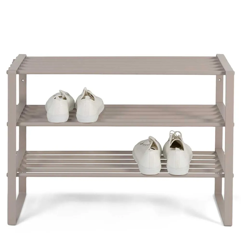 Wohnen Schuhschränke*Schuhregal mit drei Ablagen in Taupe - Cayman