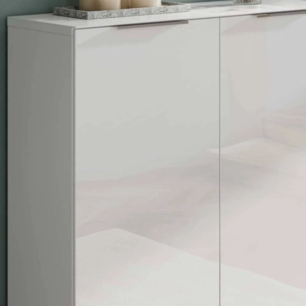 Wohnen Schuhschrank & Spiegel Set in Weiß - Kofi (zweiteilig)