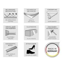 Wohnen Schuhschrank & Spiegel Set in Weiß - Kofi (zweiteilig)