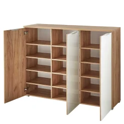 Wohnen Garderoben|Garderoben*Schuhschrank & Wandspiegel Set Reestyl in Eiche Dekor (zweiteilig)