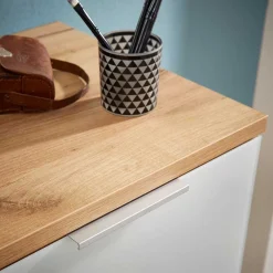 Wohnen Garderoben|Garderoben*Schuhschrank & Wandspiegel Set Reestyl in Eiche Dekor (zweiteilig)