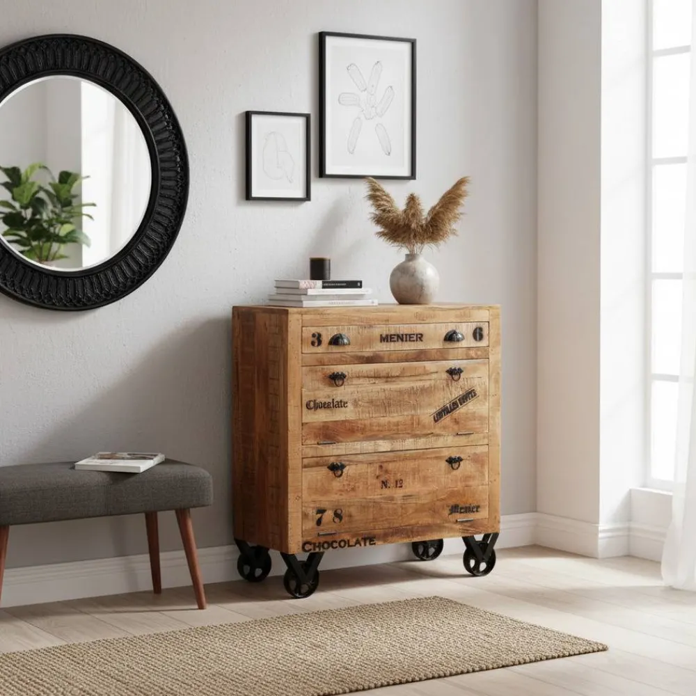 Wohnen Schuhschrank aus Recyclingholz & Metall - Indri