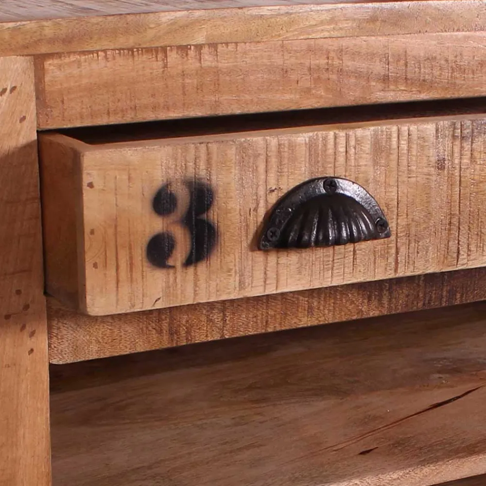 Wohnen Schuhschrank aus Recyclingholz & Metall - Indri