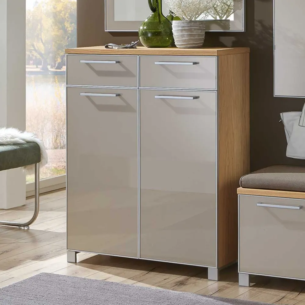 Wohnen Schuhschränke*Schuhschrank Diecca in Taupe Glas beschichtet
