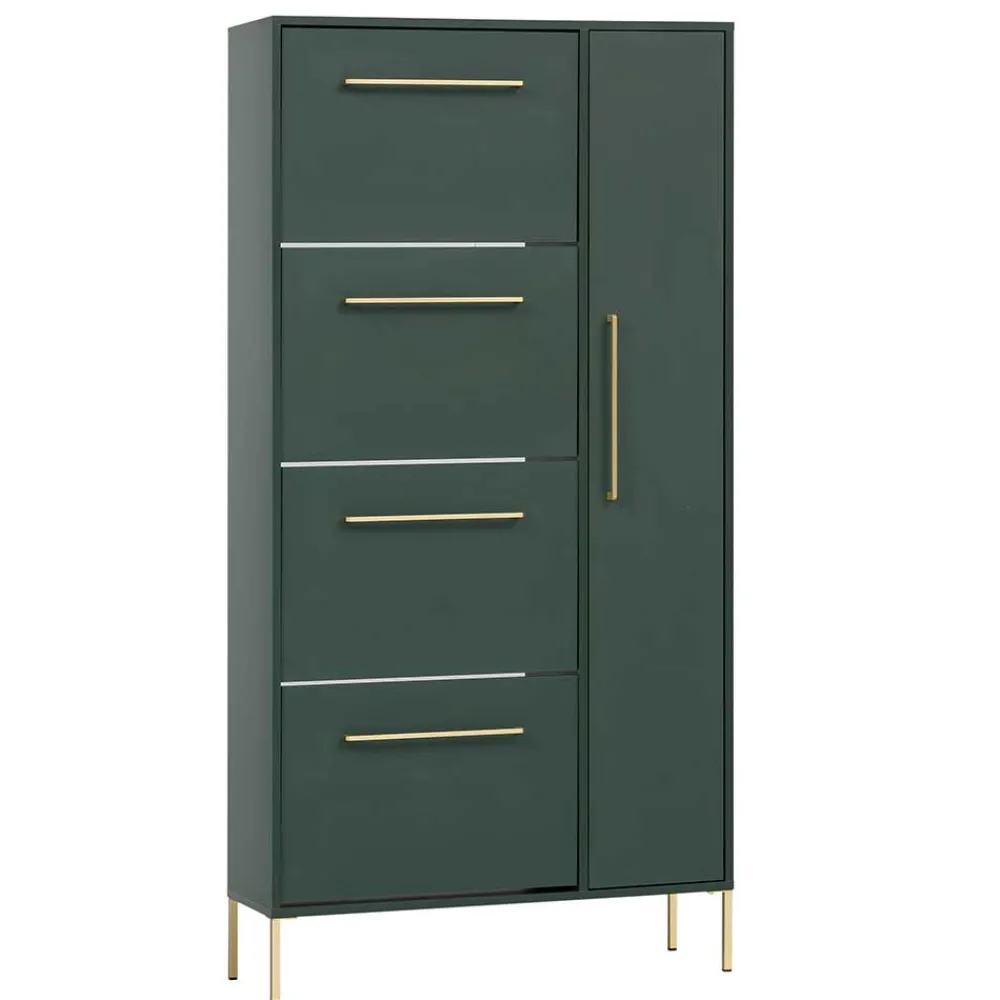 Wohnen Schuhschränke*Schuhschrank in Dunkelgrün & Gold - Aqua