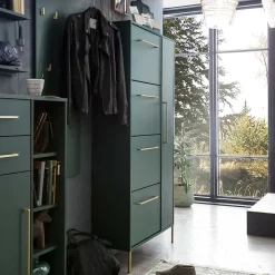 Wohnen Schuhschränke*Schuhschrank in Dunkelgrün & Gold - Aqua