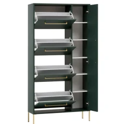 Wohnen Schuhschränke*Schuhschrank in Dunkelgrün & Gold - Aqua