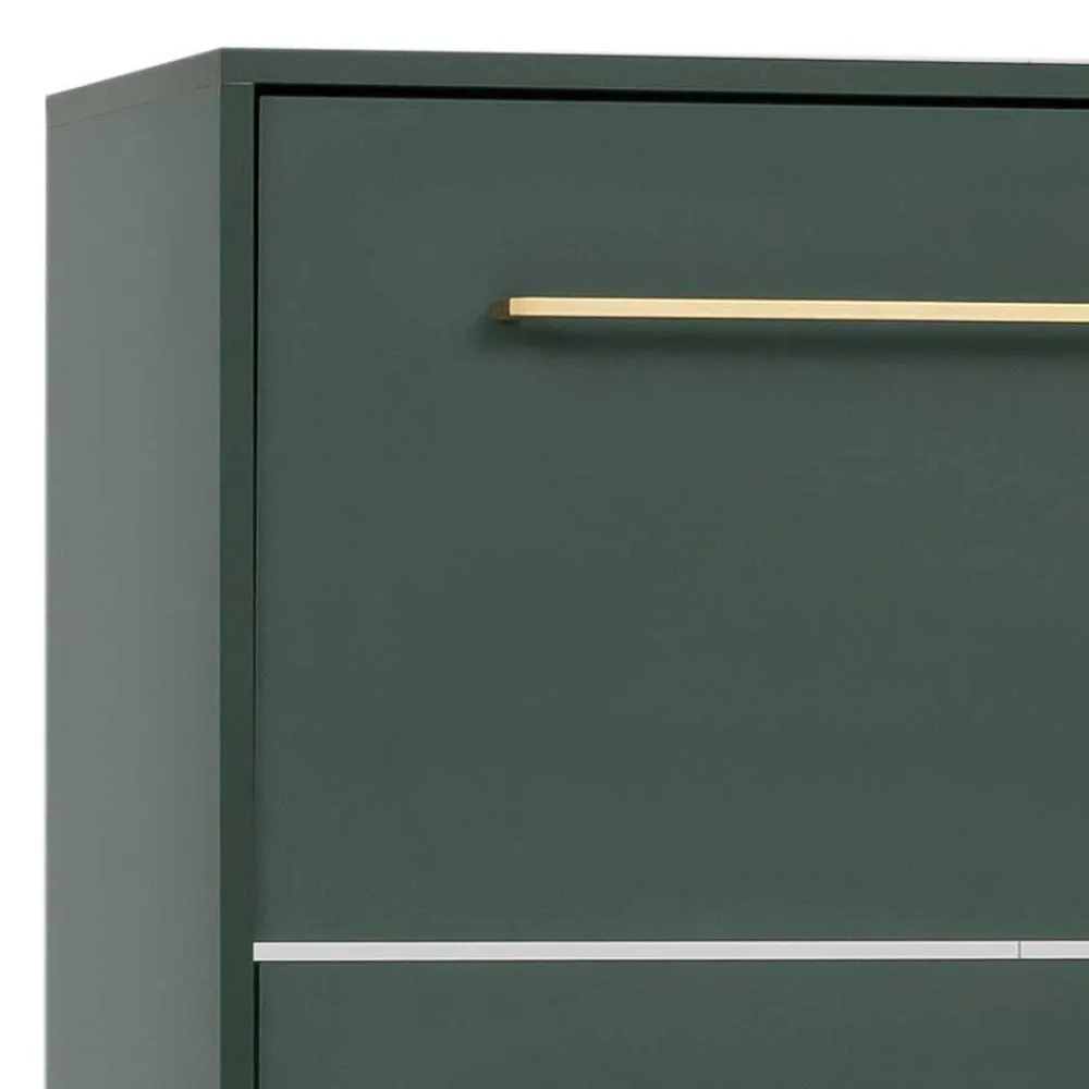 Wohnen Schuhschränke*Schuhschrank in Dunkelgrün & Gold - Aqua