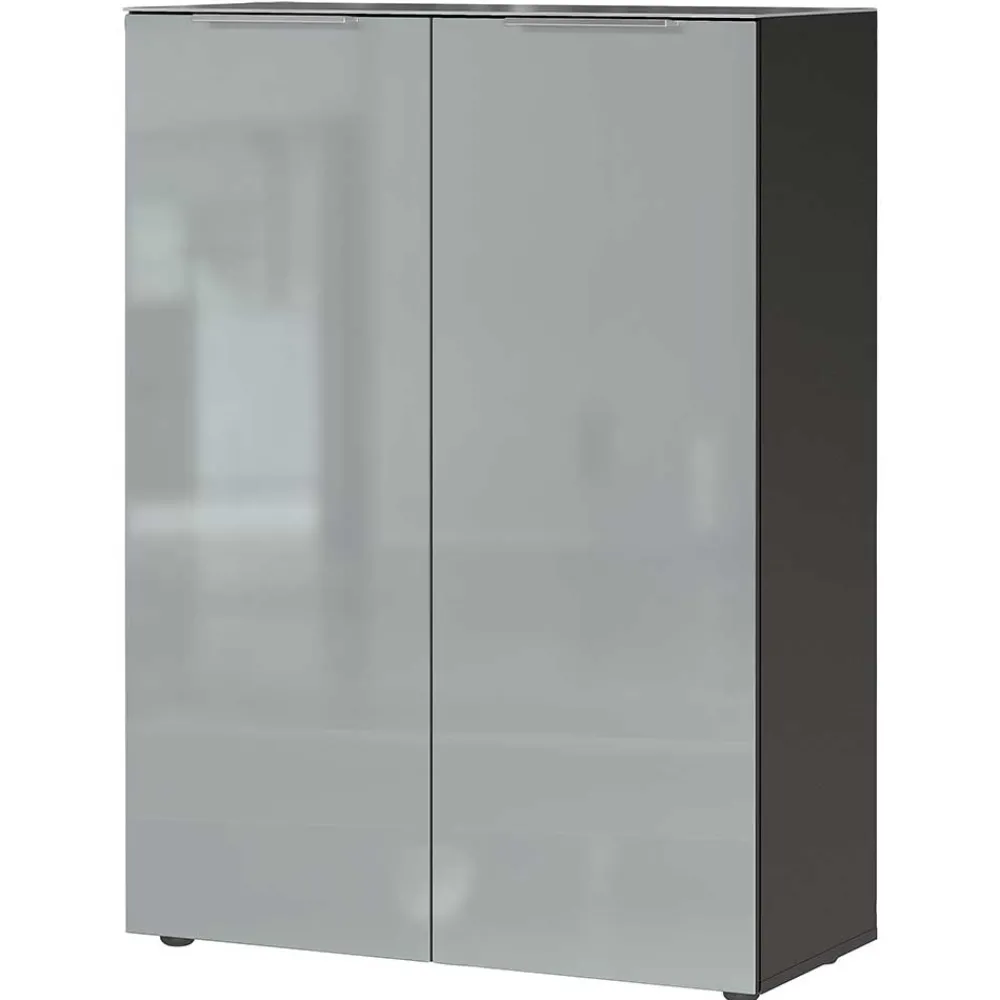 Wohnen Schuhschrank in Grau glasbeschichtet - Ilfred