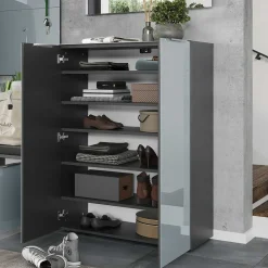 Wohnen Schuhschrank in Grau glasbeschichtet - Ilfred
