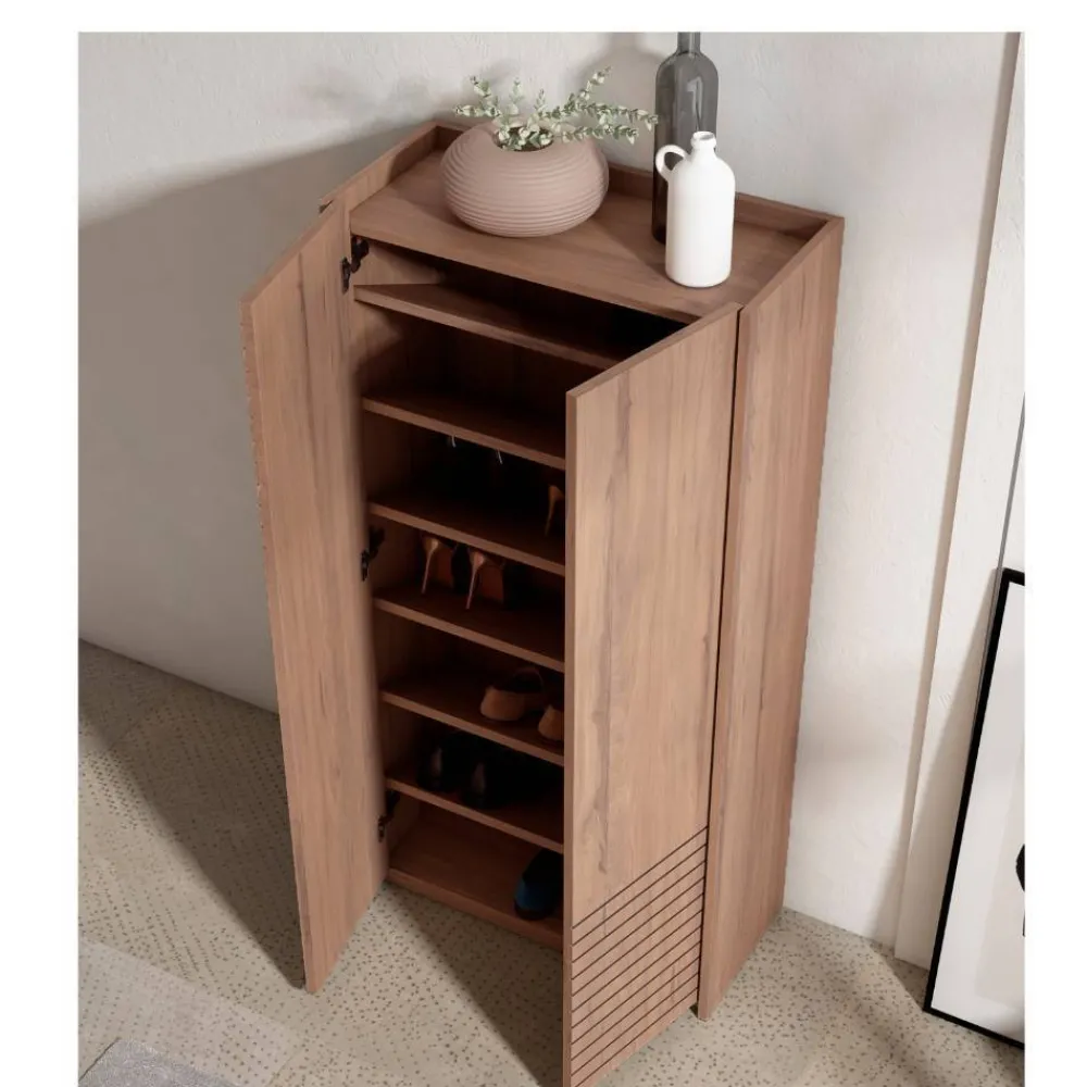 Wohnen Schuhschrank in Holzoptik Braun - Mady