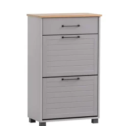 Wohnen Schuhschränke*Schuhschrank in Platingrau und Eiche - Benja