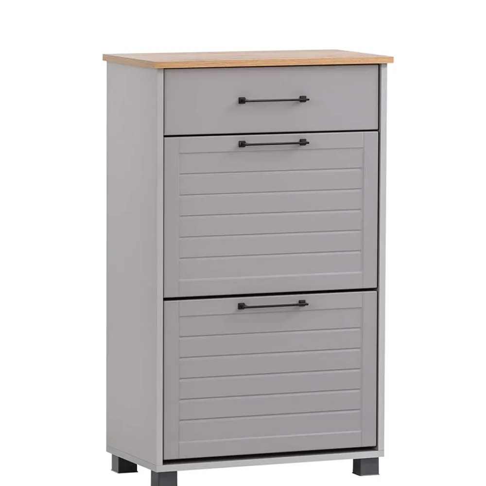 Wohnen Schuhschränke*Schuhschrank in Platingrau und Eiche - Benja