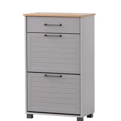 Wohnen Schuhschränke*Schuhschrank in Platingrau und Eiche - Benja