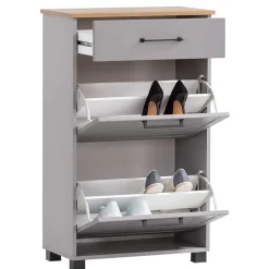 Wohnen Schuhschränke*Schuhschrank in Platingrau und Eiche - Benja