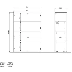 Wohnen Schuhschrank in Weiß mit Eiche - Cooking