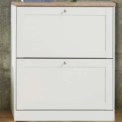 Wohnen Schuhschränke*Schuhschrank in Weiß mit Sonoma-Eiche - Nudion