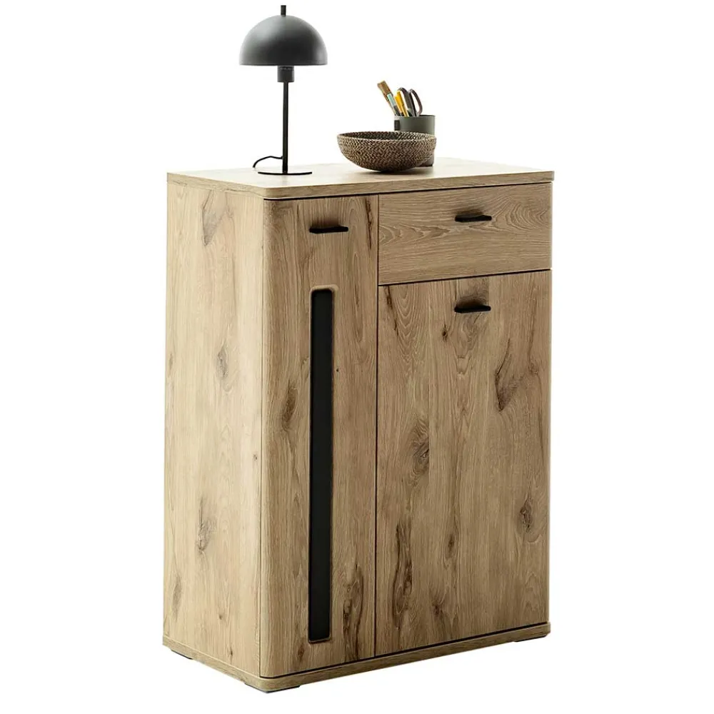 Wohnen Schuhschrank in Wildeiche Optik & Grau - Baiamare