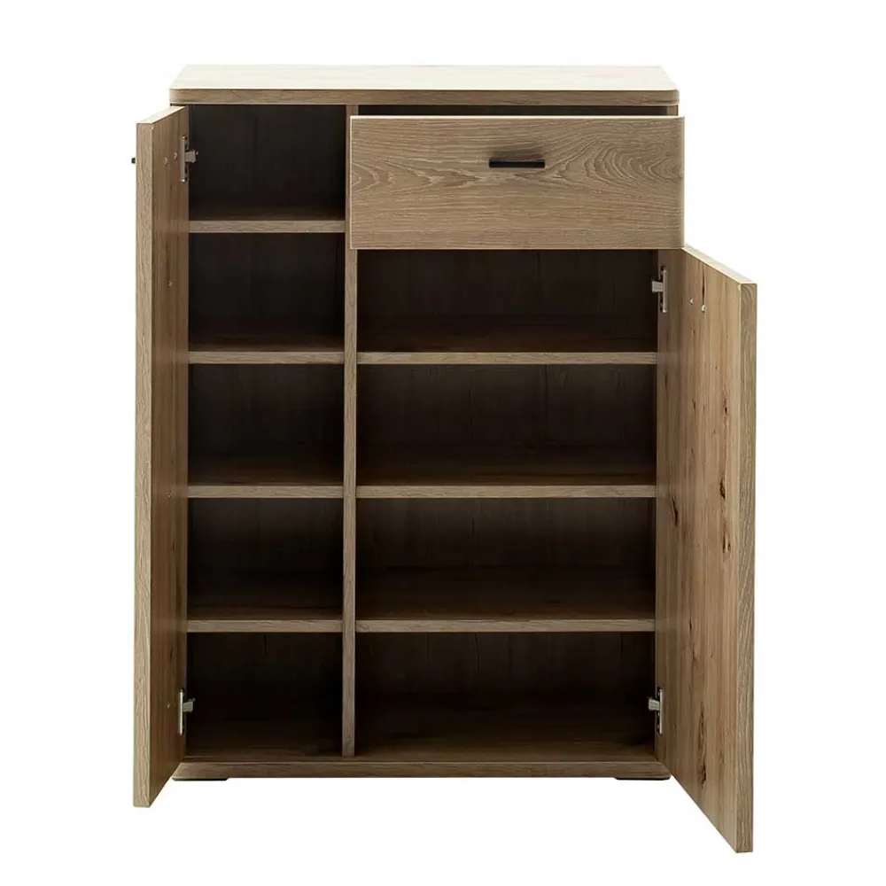 Wohnen Schuhschrank in Wildeiche Optik & Grau - Baiamare