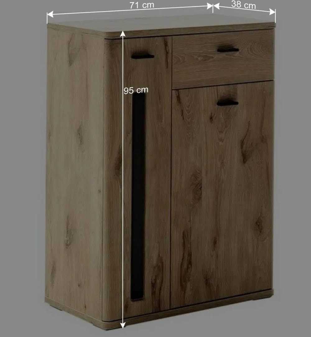 Wohnen Schuhschrank in Wildeiche Optik & Grau - Baiamare