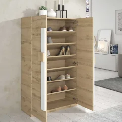 Wohnen Schuhschränke*Schuhschrank in Wildeiche & Weiß - Salmanca