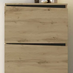 Wohnen Schuhschrank in Wildeiche & Schwarzgrau - Paula