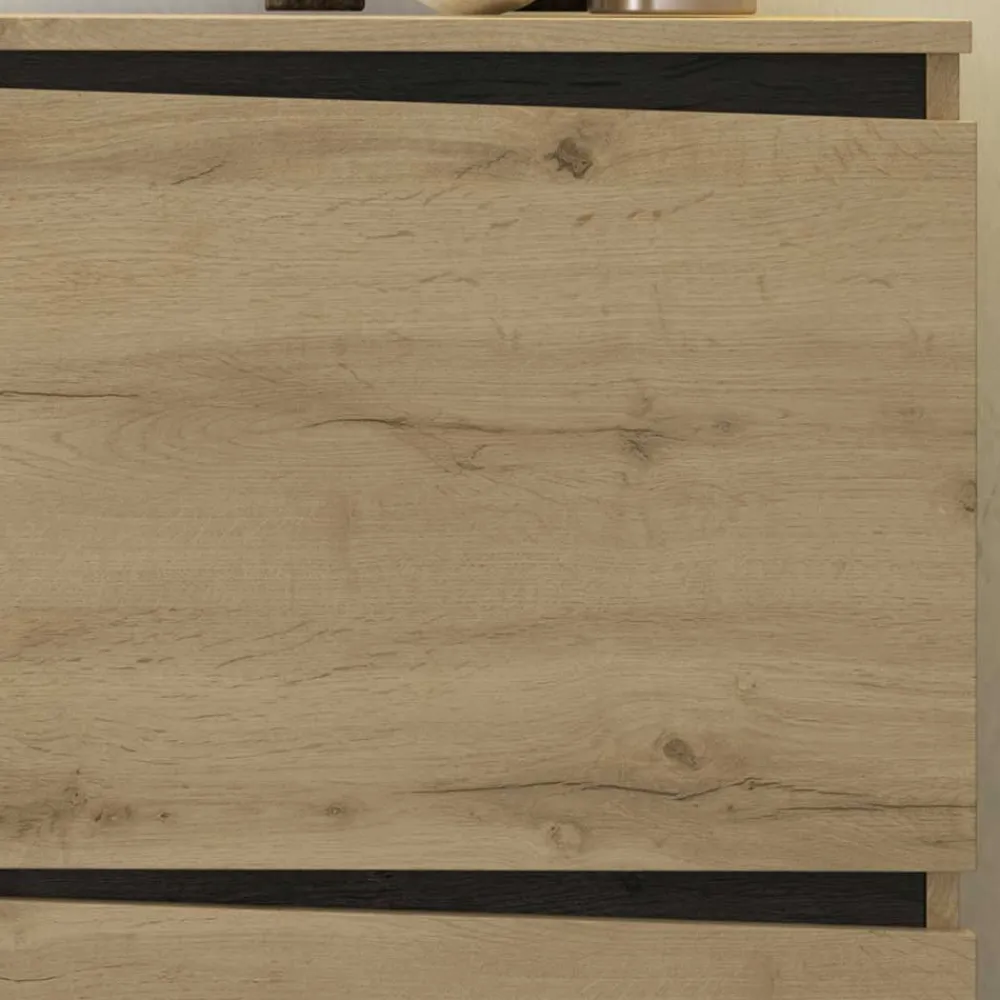 Wohnen Schuhschrank in Wildeiche & Schwarzgrau - Paula