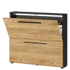 Wohnen Schuhschränke*Schuhschrank in Wildeiche NB & Anthrazit - Lampione